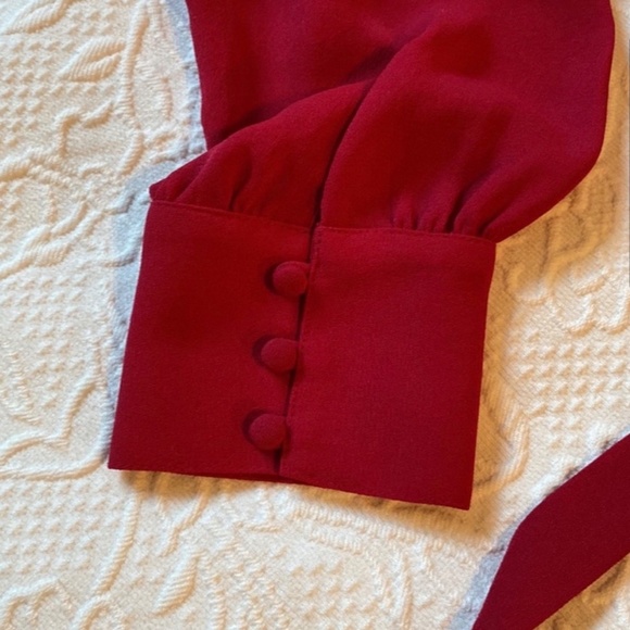 BCBGMaxAzria Red Wrap Tie Front Sundress - Picture 5 of 13